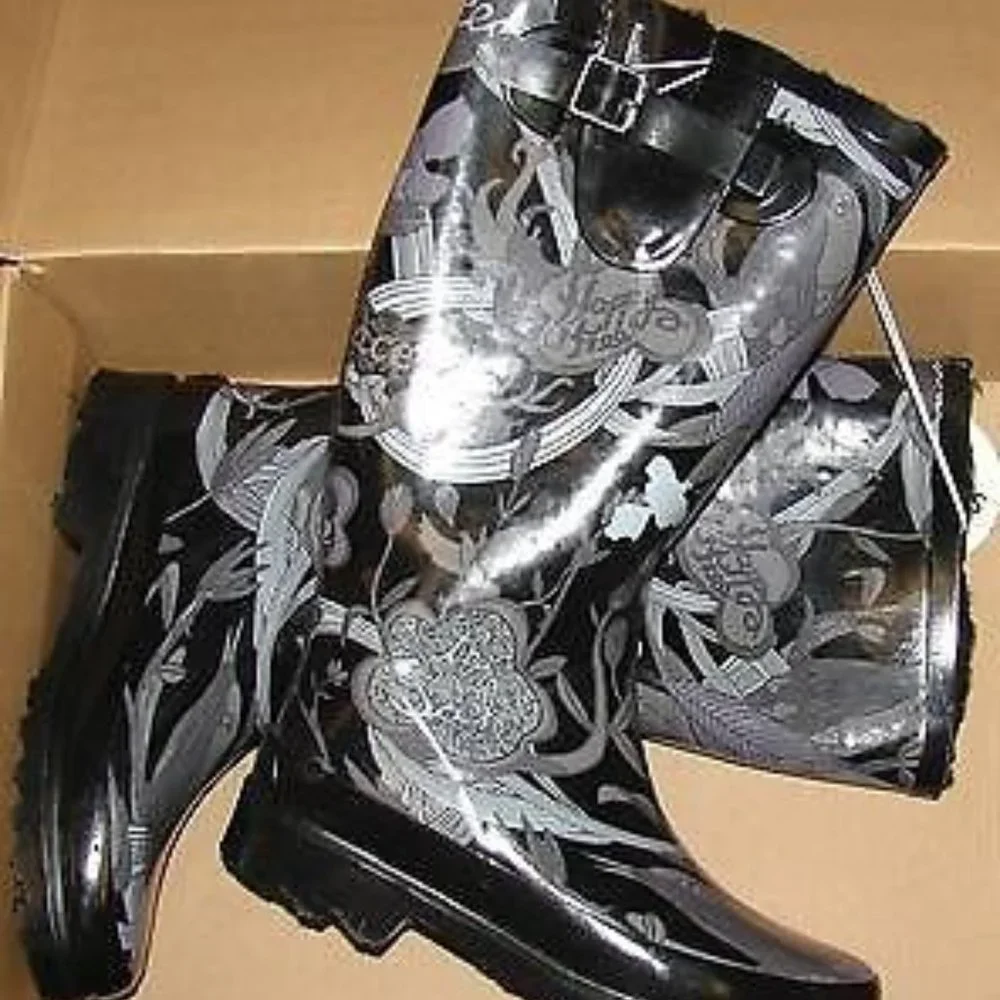 ✨Sakroots by The SACK Rain Boots RHYTHM Nature Hunter Peace Removable Fur Insert - Picture 4 of 16